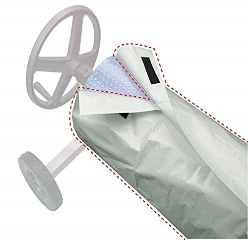 Yusheng Cubierta protectora de lona para piscina con sistema de enrollado, cubierta para piscina solar, repelente al agua