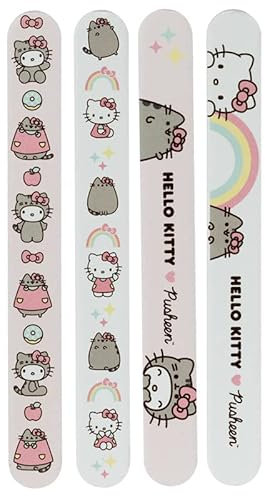 Puckator Hello Kitty & Pusheen The Cat Nail File - Strong Files for Acrylic Natural and Gel Nails - Nail Filer Sander Shaper Care Kit Set for Women - Beauty Products - Manicure Nailfile