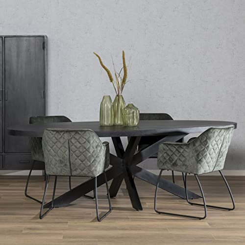 Brix Esstisch Kala Spider 180 x 90 oval Mango Metall Esszimmertisch Dinnertisch Tisch
