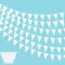 Booaee 12M Stoff Weiß Wimpelkette, Wimpel Girlande, Banner mit 50 Stück Weiß Wimpel, Outdoor Dekoration, für Hochzeit Party Geburtstag