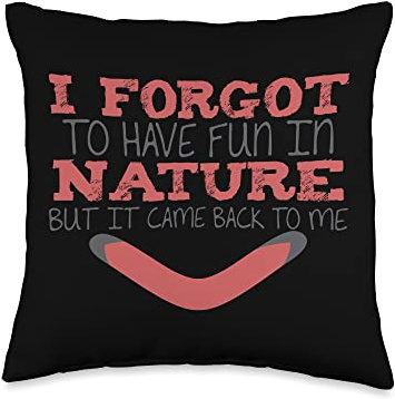 Throwing Sport Joke Saying Boomerangs Boomerang Throw Pillow