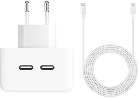 Dual USB Type-C Schnellladeadapter, Ladegerät mit USB C 2M Ladekabel PPS, PD Fast Charge Schnellladegerät Netzteil für Samsung Galaxy A33 5G A53 A23 A73 Galaxy S22 S22 Ultra S21 S21 FE S20 S10