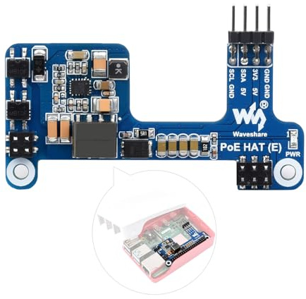 Waveshare Power Over Ethernet HAT E Type Compatible with Raspberry Pi 3B+/4B 802.3af-Compliant