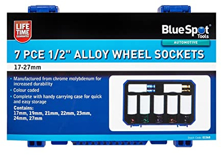 Blue Spot Tools 7 PCE 1/2 Alloy Wheel Sockets (17-27mm)