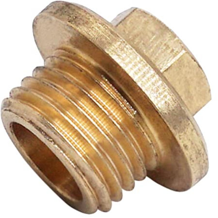 SKIR'CO (2 Stück) Messing Stopfen Außengewinde 1/4, Sechskant Blindstopfen, Rohrstopfen, Aussengewinde BSP, Verschlusskappe