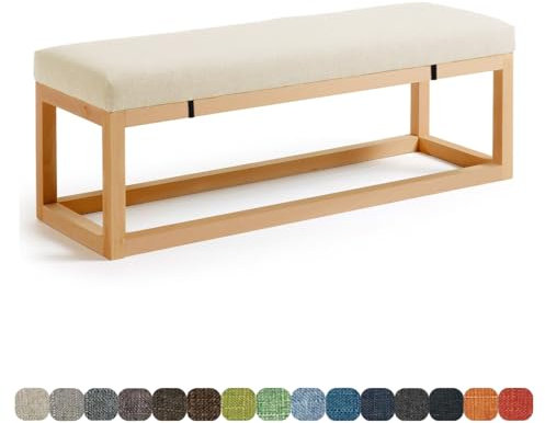 Lsjoaw Cojín Banco de Jardín 80X40X3CM Cojines para Bancos,Cojines para Columpios Cojines Banco de Terrazas Cojín Grueso para Banco de jardín Comedor Antideslizante,Caqui