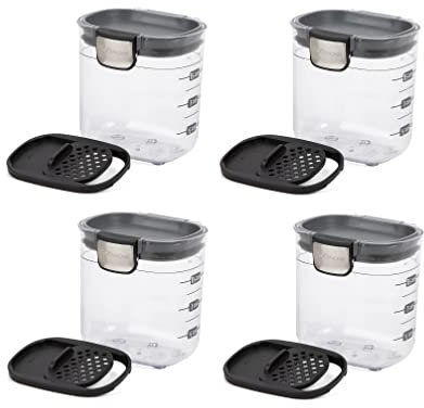 Progressive PKS-401 1.5 Cup Mini Prokeeper+ Airtight Silicone Seal Storage Container Great For Spices & Baking Acessories (4- Piece)