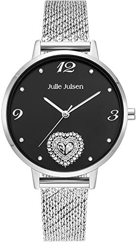 Julie Julsen JJW2105SME Herz Uhr Damenuhr Edelstahl Metall 3 bar Analog Silber