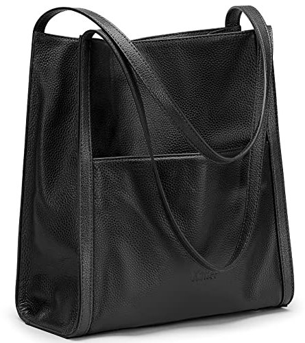 Kattee Damen Tragetaschen Echtes Leder Tote Handtaschen Weich Geldbörsen Umhängetaschen Reiseeinkäufe Täglich Mittlere Größe