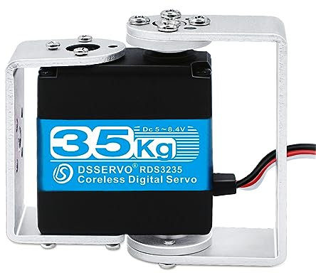 ANNIMOS 35KG Roboter-Servo Kernlos Motor Edelstahlgetriebe mit hohem Drehmoment wasserdichte Digitale Lenkservos mit Montagehalterungen
