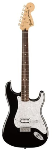 Fender Tom Delonge Strat RW Black - E-Gitarre