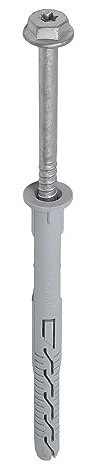 SCREW REBEL Rahmendübel mit Sechskantschraube 8,0 x 100 mm - 50 Stück, hell verzinkt, ETA-Zulassung mit Nylondübel - TX30, SW10