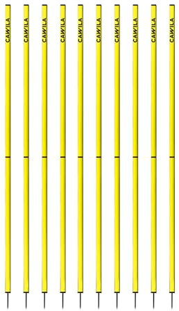 Cawila Academy Slalomstangen 10er Set, 170cm Länge, gelb