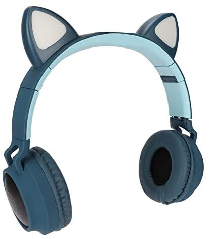 Gaming Headphones,Foldable Cat Ear Gaming Headset,Deep Bass LED Light Cute Cat Ear Headset,Foldable Headphone Over Ear Headset with Soft Earmuffs (#2)