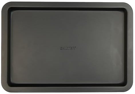 Salter BW12559EU7 Bandeja para hornear de 37 cm, recubierta con antiadherente, grande para galletas, apta para hornos hasta 220°C, sin PFOA, para hornear y asar verduras/galletas/pasteles, negro