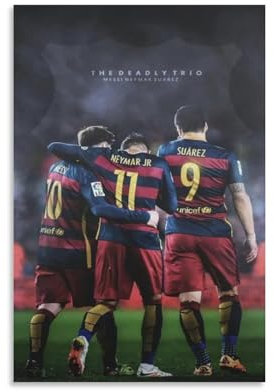 Fußball-Poster Messi Neymar MSN (3) Druck Foto Kunst Malerei Leinwand Poster Home Modern Decor Poster 20 x 30 cm