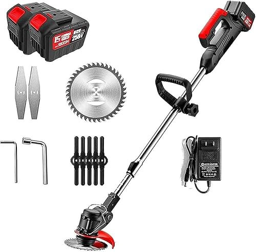 NAKEAH Tondeuse à Gazon portative Maison sans Fil multifonctionnelle 22500Ma Batterie au Lithium Tondeuse à Gazon Tondeuse à Gazon Rechargeable 2 Batterie-1 Batterie