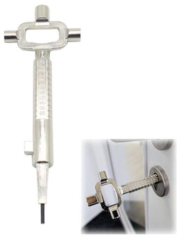 TUKNN Chiave di Architetto in Metallo, Chiave Universale Per Serrature, Chiave Multifunzione, Passpartout Chiave, Chiave da Costruzione, Chiave da Architetto, Chiave Multifunzione Nichelata