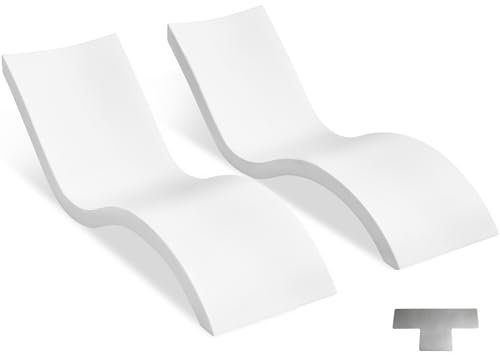 VEVOR Juego de 2 Tumbonas para Profundidad de Agua de hasta 23 cm, Tumbonas fijadas en la Piscina y Flotantes en el Agua, para Broncearse Junto a la Piscina y en la Terraza