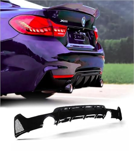 MpTuned BMW F32 F33 F36 Diffusor schwarz glänzend für BMW 4er 2014–2019 435i, 440i, 435d, 440d, Heckdiffusor