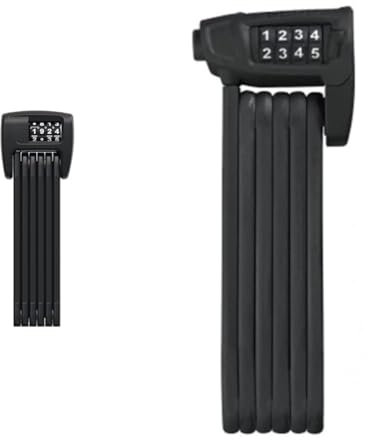 ABUS Faltschloss Bordo 6000C mit SH-Schlosshalter & Faltschloss Bordo Combo Lite 6150/85 mit Tasche - Extra-leichtes Zahlenschloss aus Spezialstahl - ABUS-Sicherheitslevel 6-85 cm - Schwarz