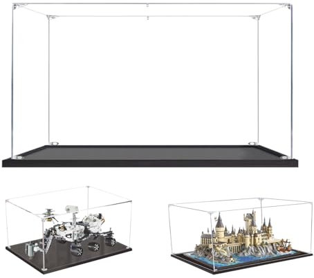 BOOVAX Acryl Vitrine für Lego 76419 42158 43242 - Klar Schaukasten für [Hogwarts-Schloss-und-Gelände/Mars Rover Perseverance/Schneewittchen]- Vitrine - 40x30x25cm | 2mm