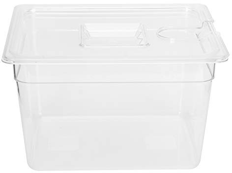 Eujgoov Zusammenklappbarer Sous-Vide-Behälter mit Scharnier, 11.71 L, mit Deckel, PC-Material für Sous Vide Stick