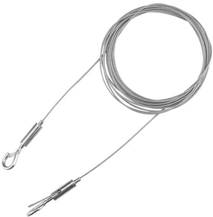 0XBIT Filo Acciaio Inox, con Occhielli Cavo Acciaio per Tende 1,5 mm x 5 m, Fune Acciaio Regolabile, Durevole Antiruggine, Carico Massimo 30 kg, Adatto per Tende, Cornici per Foto