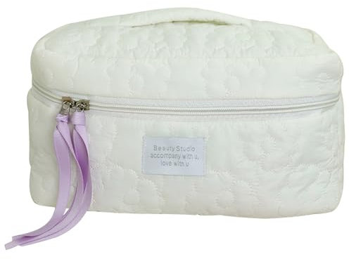 Kosmetiktasche für Damen, Kosmetiktasche, Kosmetiktasche, Kosmetiktasche, große Kapazität, Kosmetikaufbewahrung mit, weiß