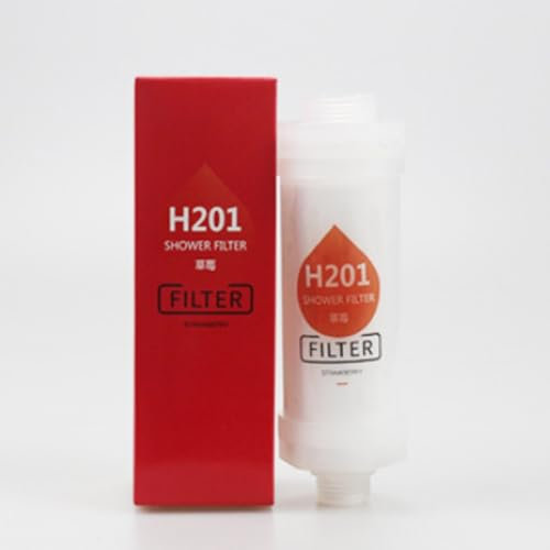 pistro Filtre de douche à la vitamine d'aromathérapie – Hydrate la peau, revitalise les cheveux, élimine le chlore – Ajustement universel pour pommeau de douche – 10 parfums (fraise)