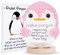 Aruigu Pocket Hug positiver Pinguin, Kreative Strickwolle Kartoffel Puppe, Mutmacher Geschenk, Gute Besserung Geschenk, Einschulung Geschenk, Glücksbringer Geschenk (Rosa)
