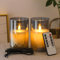 FiiMoo Wiederaufladbar LED Kerzen, 2 Stück, USB Aufladbar Kerzen, Aufladbare mit USB Kabel, Grau Glas Flackernde Flammenlose Kerze, Batteriekerzen mit Timer, 10cm