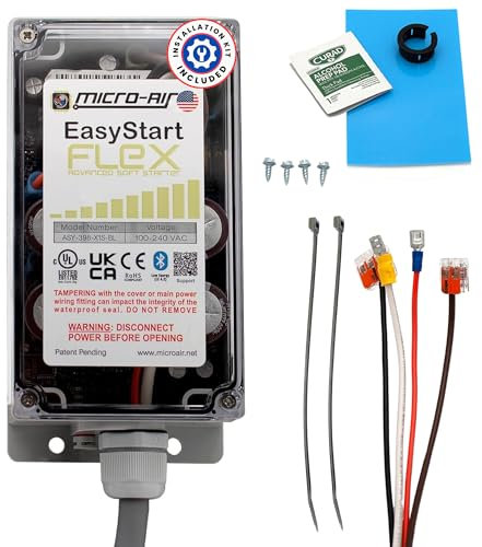 MICRO-AIR EasyStart Flex 398 - Kit de arranque suave Bluetooth para aire acondicionado doméstico, RV y uso comercial, funciona con generadores, reduce las sobretensiones de energía, arranque eficiente