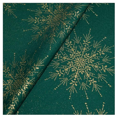 StoffTex Tischdecke Weihnachten I Tischtuch I Tischwäsche I Dauerhaft Kratzfest I Festliche Tischdekoration Weihnachten Weihnachtsmotiv (Grün-Gold, Style 3, 140cm Rund)