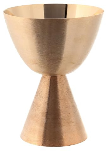 Holyart Calici Pissidi Patene metallo: Calice, pisside, patena, patena offertoriale satinati bagno oro, Calice