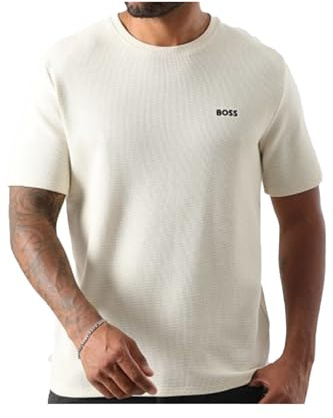 BOSS Men's Waffle T-Shirt 10269584 01 Pyjama, Open White, M