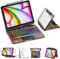 GUSGU for iPad Air 11 Inch (M3/M2,2025/2024) Transperant Case with Wireless Keyboard, 7 Color Backlight, Trackpad, 360°Rotating Stand for 10.9 iPad Air 5th/4th, 11 iPad Pro 4/3/2/1 Case, Cyberpunk