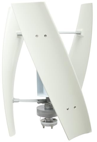 OUKANING Turbina eolica verticale, lame in fibra di nylon, frenata automatica, turbina eolica con controller intelligente a microprocessore, intelligente (4 fori a flangia, 24 V)