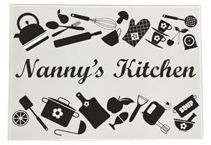 Glass Chopping Board 28x20cm Personalised Kitchen