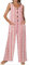 Arbeitslatzhose DamenSommerlicher Hosenanzug 9Er Jahre Outfit Elegant Rundhals Drucken Lang Ärmellos Latzhose Mit Große Taschen Und Knöpfen Sommer Freizeit Locker Weites Bein Overall(Rosa,M)