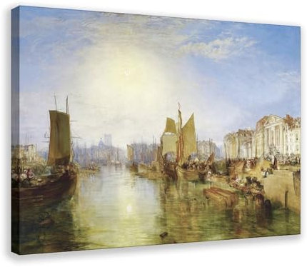Joseph Mallord William Turner, The Harbor of Dieppe, modernes Poster, Wandkunst, Dekordrucke, Gemälde, Wohnzimmer, Schlafzimmer, Dekoration, 60 x 90 cm