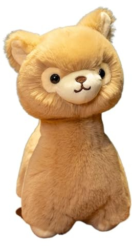 TROYSINC Plüschtier Kuscheltier Weiches Alpaka Kuschelkissen Ideal als Dekokissen, Geschenk oder Dekoration für Zuhause & Auto (23cm,Braun)