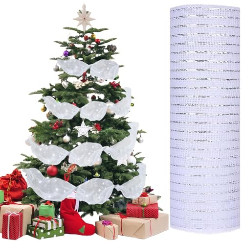 Craft Ribbon, Christmas Ribbon for Crafts for Christmas Tree Decoration Gift Wrapping DIY Crafts Home Wedding Party Decoration Gifts Wrapping Easy to Use Winter Holiday Xmas Decor