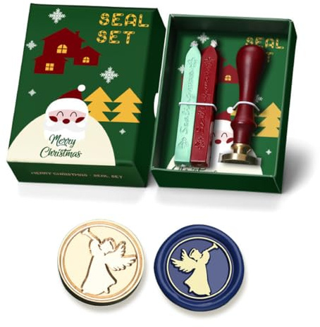 GXGM Siegelstempel Weihnachten 25mm Wachssiegel Stempel für Einladungen zur Weihnachten mit Holzgriff Vintage Wachs Siegel Stempel Buchstaben für Umschlag Briefe Geschenkpapier Umschlag（B）