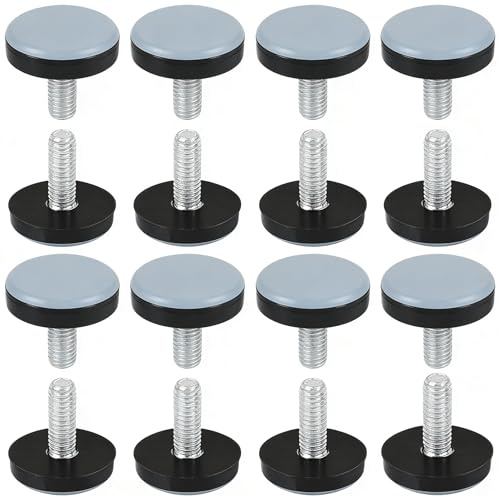 16 Stück Möbelgleiter, Teflongleiter M6 20mm Teflon Gleiter für Stühle Verstellbare Stuhlgleiter zum Schrauben für Stuhl Tisch Sofa
