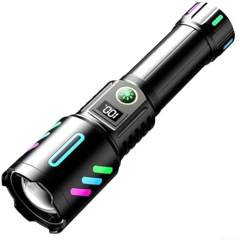 30W White Beam Flashlight 600m Zoomable Rechargeable 26650 Battery Type C(26650 Battery)
