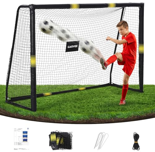 Fussballtore Für Garten Kinder Erwachsene Mit Rundum Polsterung & Aufprallschutz - Fußballtor Wetterfest & Standfest Aus Stahlrohren - Fußballtore Mit Reißfestem Netz Inkl. Erdanker - 180/240/300 cm