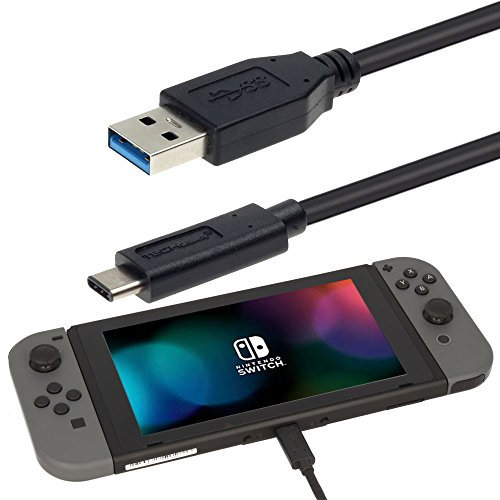 TECHGEAR Charging Cable Compatible with Nintendo Switch OLED, Switch Lite & Switch - Replacement Charging Charger USB Cable Power Lead (1ft/30cm) [BLACK]