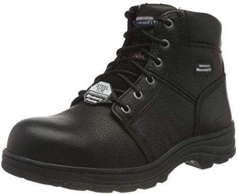 Skechers Workshire, Stivali per lavori industriali Uomo, Black Embossed Leather, 40 EU