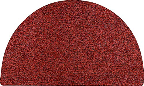Nicoman Easy-Clean & Dirt-Trapper Barrier Half Circle Moon Doormat|Non-Shedding & Jet-Washable Outdoor Spaghetti Doormats (Red & Black, 70x44cm)